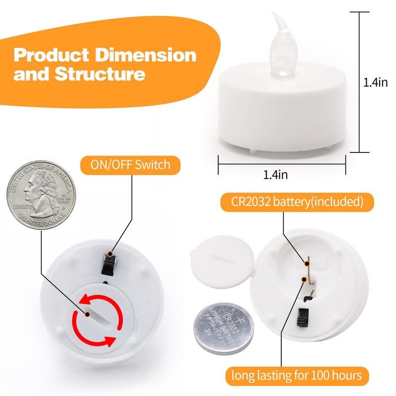 KOABY 400 Pack Warm White LED Tea Lights, Last 100H+,
