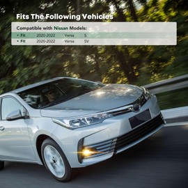 YHTAUTO Fog Light Cover Fits Nissan Versa 2020-2022 S SV Front Bumper Fog Light Bezel Trim Left Driver Side