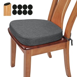 BUYUE Thickened 2.5" Friendly Woven Fabric Dining Chair Cushion, U-Shape High...