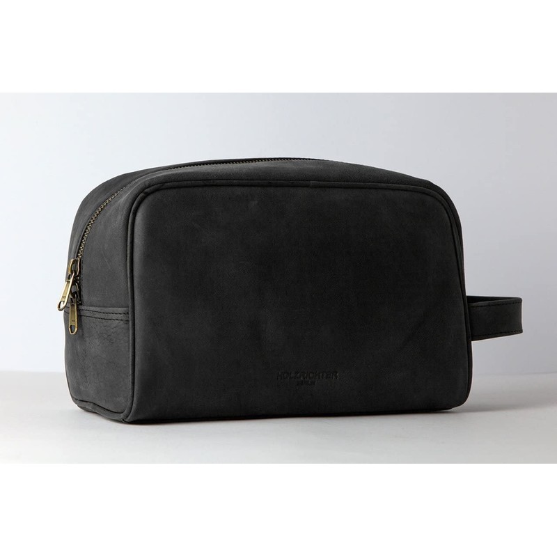 HOLZRICHTER Berlin Toiletry Bag (L) - Large Premium Leather Toiletry