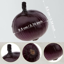 Funzhan 2pcs Artificial Onion Vegetable Decoration Faux Realistic Purple Onion Fake Ornament for Kitchen Decor Simulation Home Party Christmas Harvest Food Props
