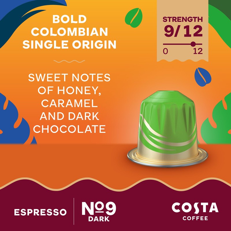 Costa Bold Colombian Single Origin Aluminium Coffee Pods (Pack of