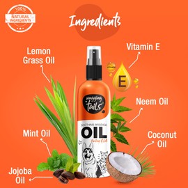 Wagging Tails 6-in-1 Soothing Oil 6.76 fl oz Pack of 2 for Dogs & Cats | Coconut Oil and Vitamin E Helps to Control Hair Fall and Its Suitable on Skin and Fur and Improves Coat Shine and Softness
