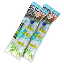 TERAPUMP 2 Pumps Genuine Aquarium Fish Tank Gravel Sand Cleaner with Long Nozzle N Water Flow Controller BPA Free TRFTCLN