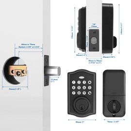 Keyless Entry Door Lock, Smart Deadbolt Auto Lock with Electronic Keypad, Easy Installation & Setting Design Ideal for Front Door, Home, Apartment, Storehouse