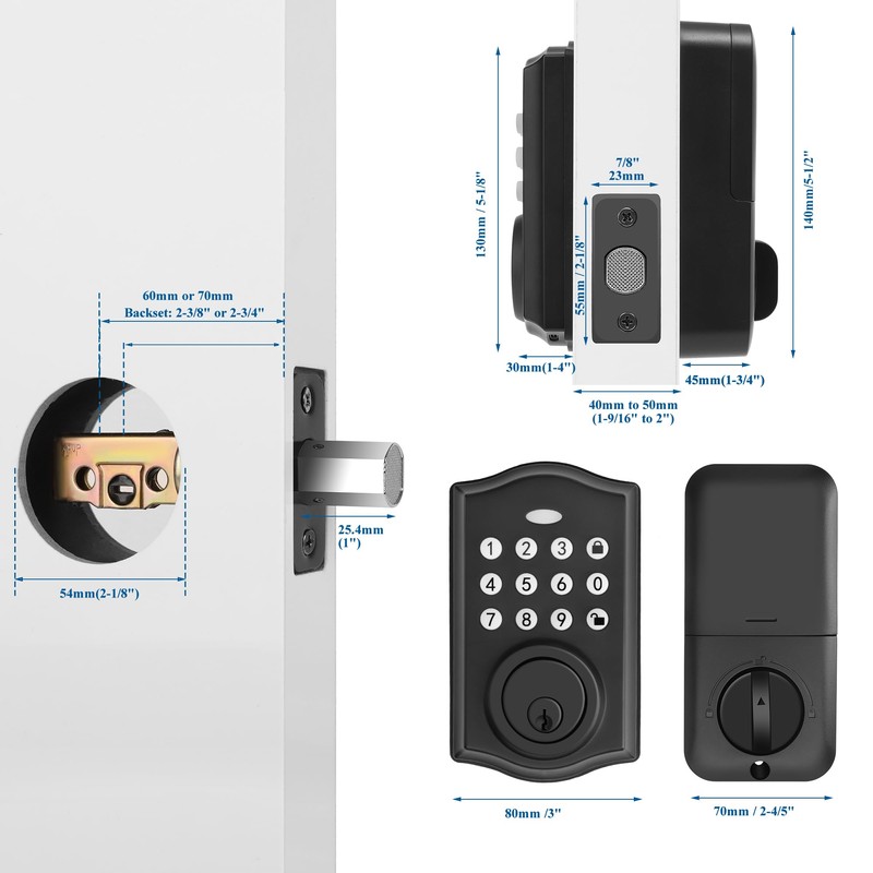 Keyless Entry Door Lock, Smart Deadbolt Auto Lock with Electronic