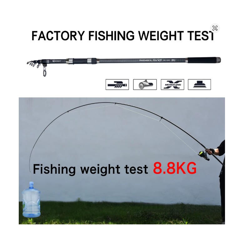Toolzia Carbon Telescopic Surf Fishing Rod - Travel Spinning Rod