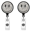 Rhinestone Smiling Face Metal Badge Reel Retractable Lanyards, Alligator Swivel