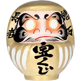 [Shrine Prayed] Lottery Takasaki Daruma Millionaire Height Approximately 15 cm Gold Treasure Horse Racing Casino Gambling Money Luck Money Luck Goods Amulet Takasaki Daruma Dharma (01. Height 0.6