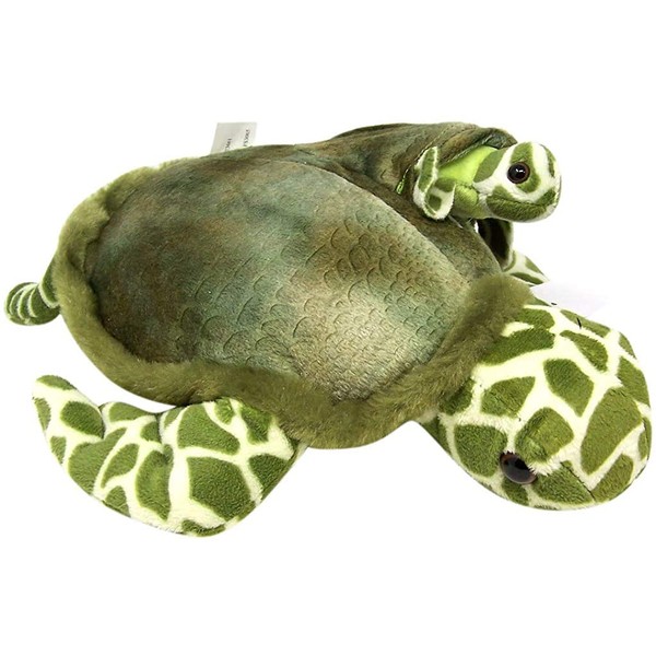 Funstuff Soft Plush Turtle with Pouch and Mini Hatchling, 12 Inches