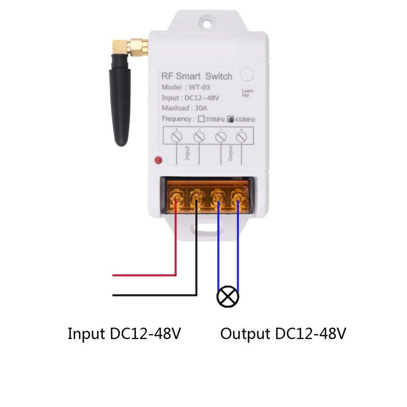 fushionsea DC12V - 48V Wireless Remote Switch 30A 433Mhz Long