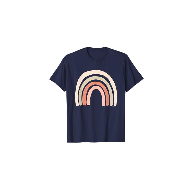 Boho Rainbow Scandinavian Minimalist Modern Simple Nature T-Shirt