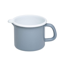Riess, 0038-065 Sippy Pot 9, Classic Pure Grey, Diameter 9 cm, Height 8.5 cm, Capacity 0.5 Litres, Enamel, Light Grey, Milk Pan, Induction