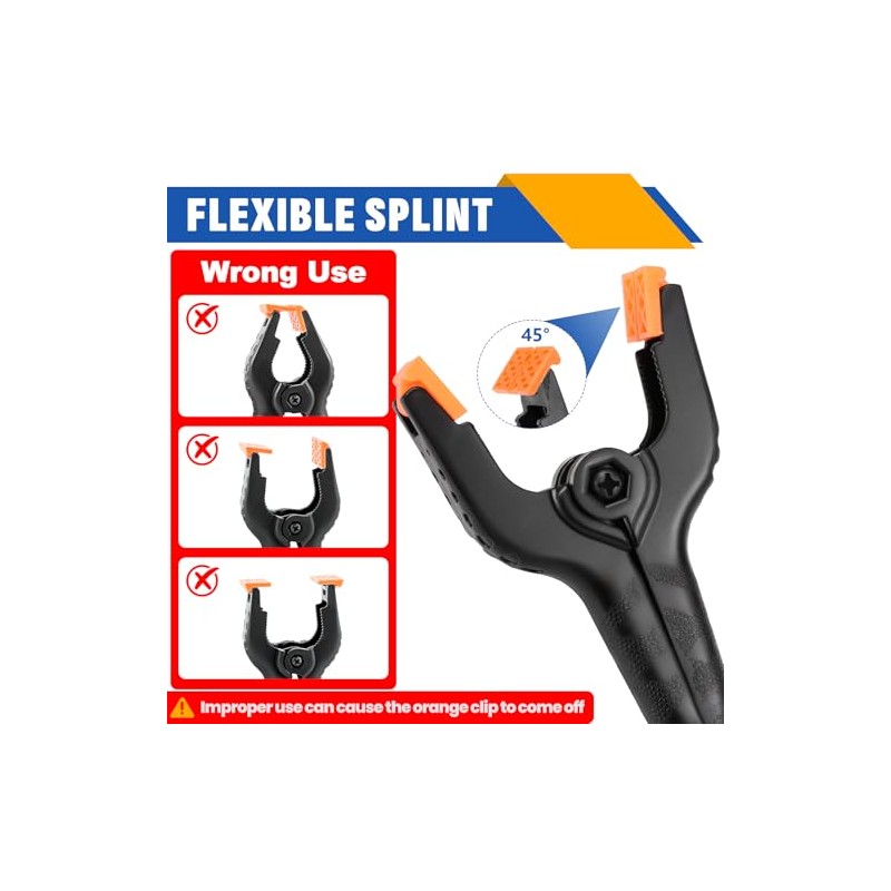 24 Pack 3.5 inch Plastic Spring Clamps, Black Heavy Duty