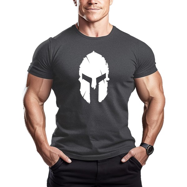 ReedCA Spartan Helmet - Mens Bodybuilding T-Shirt - Gym Training