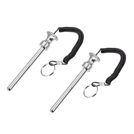 uxcell 10 x 105mm Weight Stack Pin with Pull Rope Magnetic Strength Training Silver Tone 2pcs