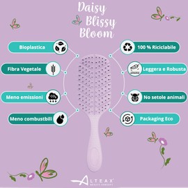 Altéax Daisy Blissy Bloom Detangling Brush for Curly Hair with Anti-Tangle Bristles - Straightening Brush for Hair, Perfect for Detangling Hair, Colour (Purple)
