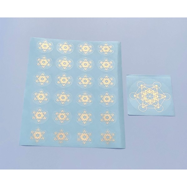 AURA Gemstone Metatron Cube Sticker Stickers, Made in Japan, 1
