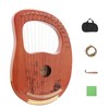 Rayzm Lyre Harp, Solid Wood Mahogany Lyre Musical Instrument, Portable