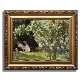 JOFANG Vintage Framed Wall Art,Lady in the Garden Canvas Wall Art for Living Room,Bedroom,Kitchen Wall Decor Canvas Prints,9x12inch