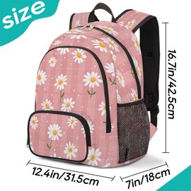 Flower Daisy Travel Laptop Backpack for Women Men Bookbag Casual Daypack Fits 15.6 Inch Laptop