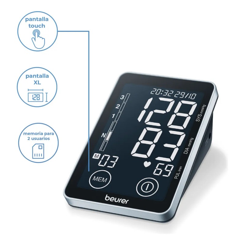 Monitor De Presin Arterial Digital Touch Para Brazo Bm58 Negro