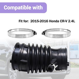 Panwarmoll 17228-5LA-A00 Air Cleaner Intake Hose Tube With Clamps Fit for Honda CR-V 2.4L 2015-2016 Replace 172285LAA0