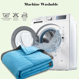 Shienus Ice Cooling Blanket for Night Sweats, 100 x140cm Breathable Lightweight Blanket for Summer Hot Sleepers and Night Sweat Cooler Fiber Ice Blanket for All Season Grey/Blue/Pink/Green (Blue)