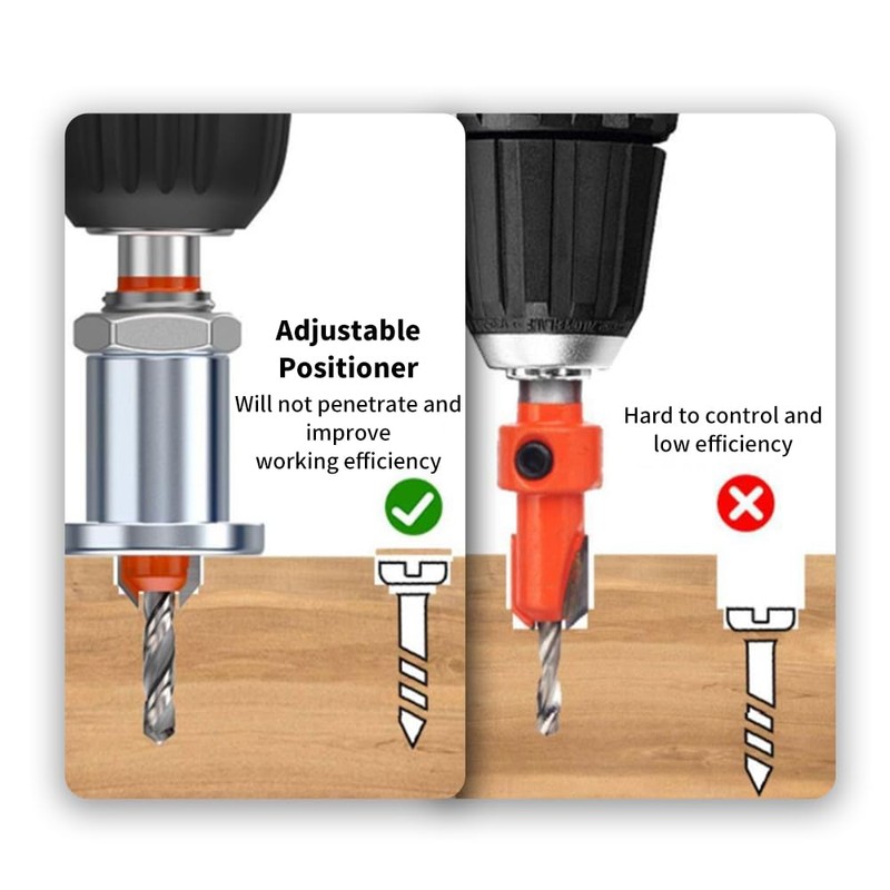 Countersink Drill Bit, 5Pcs Countersink Drill Bit with 5 Replaceable