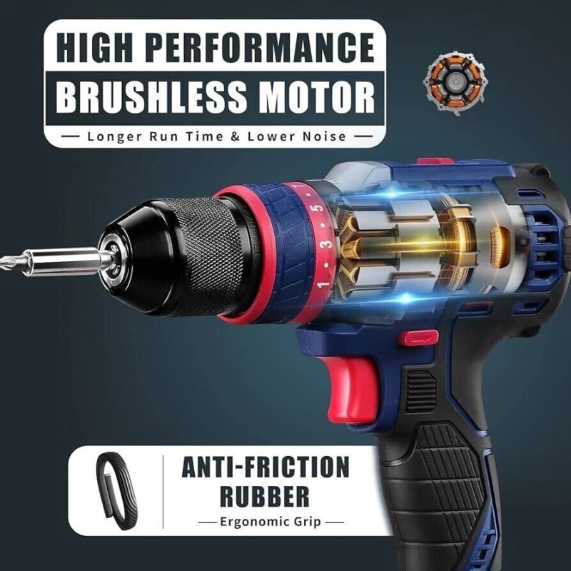 Dextra 20V Cordless Hammer Drill with 2.0Ah Battery and Charger