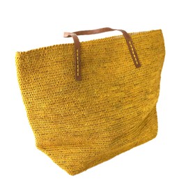 Mar Y Sol Portland Crocheted Raffia Carryall Tote Bag, Sunflower