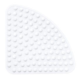 XIYUNTE Corner Shower Mat Non Slip Anti Mould - 54x54cm Quadrant Shape Shower Mats for Inside Shower, White Rubber Bath Mat for Corner Shower, Sector Anti Slip Bath Mats for Bathroom, Machine Washable