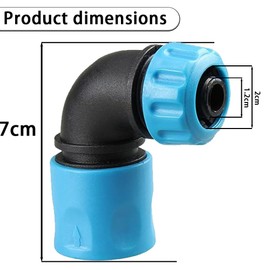 Garden Hose Quick Coupling Angle Adapter, 1/2 Inch Hose Connection 90 Degree, Garden Hose Corner Connector, Angle Connection for Garden Hose, Hose Coupling Angle, Pack of 4
