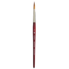 Princeton Velvetouch Artiste, Mixed-Media Brush for Acrylic, Watercolor & Oil, Series 3950 Long Round Luxury Synthetic, Size 8