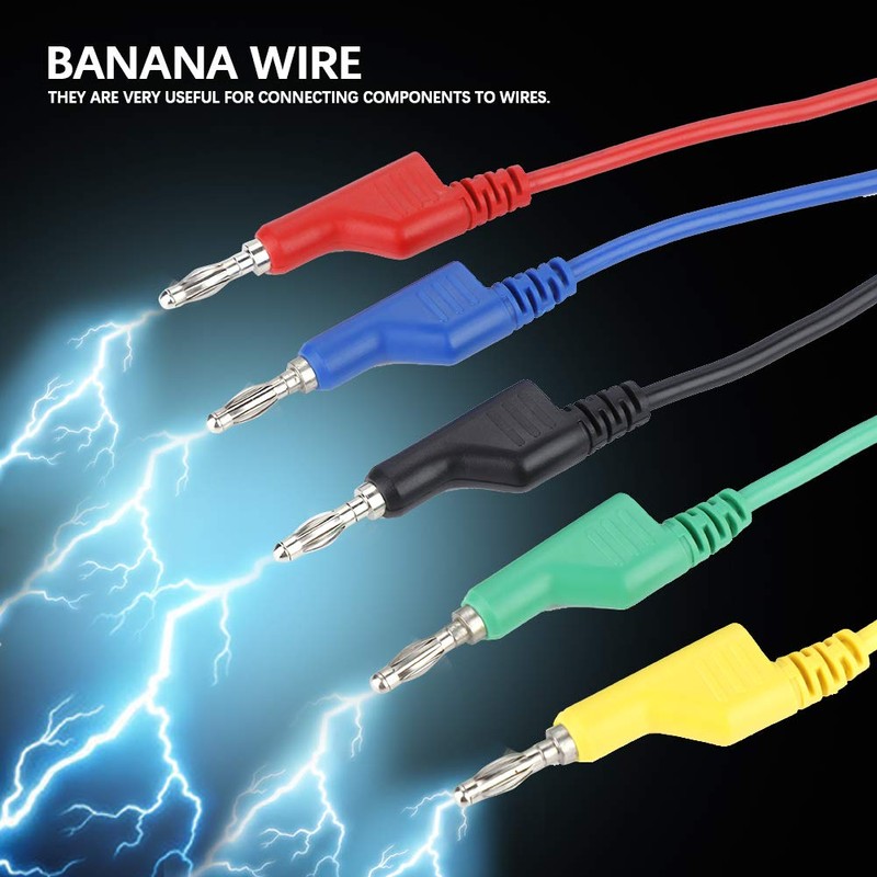 5 Pieces 1 m 4 mm Banana Plug Power Cord