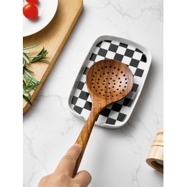 ABRUTY Spoon Rest for Stove Top, Ceramic Spoon Holder for Counter, Modern Farmhouse Decor Accessories for Spatula, Spoons or Tongs