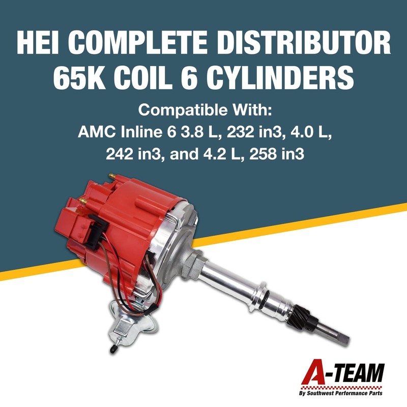 A-Team Performance - HEI Complete Distributor 65K Coil, 6 Cylinders