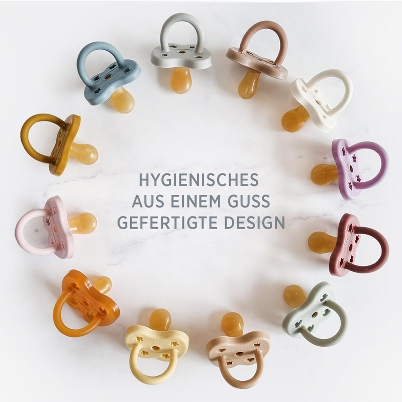 HEVEA Natural Rubber Soother Pacifier Orthodontic 3-36 Months Single-Pack (Guava)