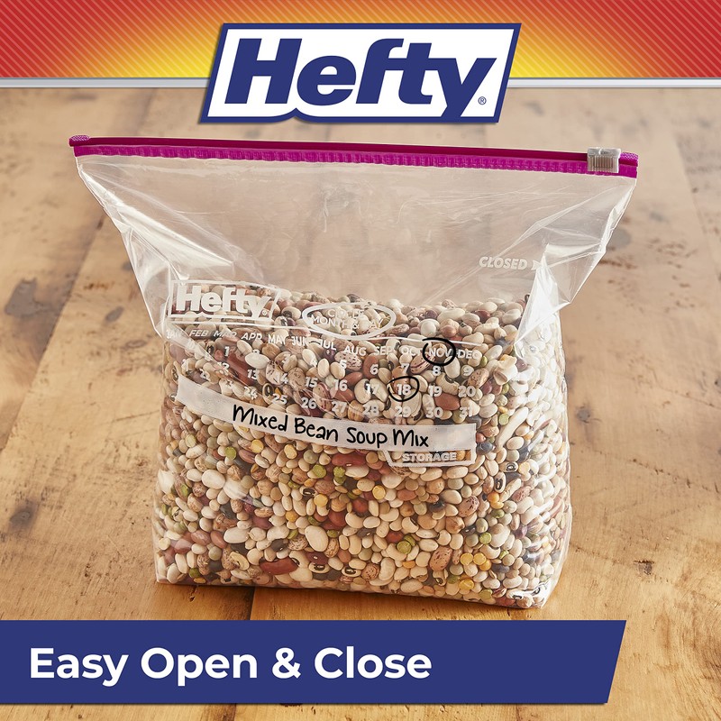 Hefty Slider Calendar Storage Bags, Gallon Size, 30 Count (Pack
