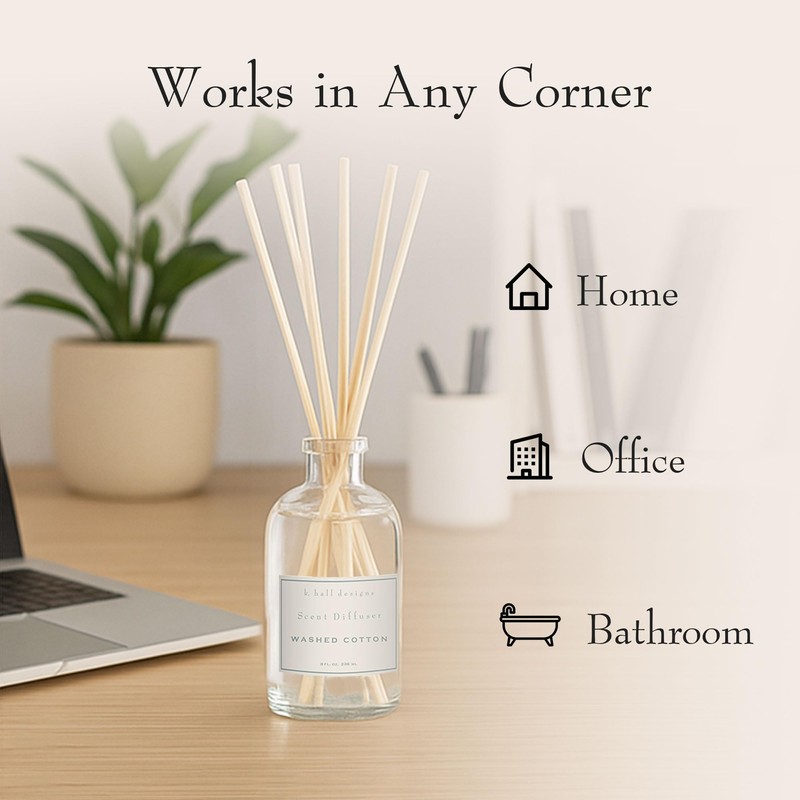K. Hall Designs Washed Cotton Boxed Diffuser Kit, Refreshing Clean