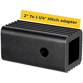 BougeRV 2 inches to 1-1/4 inches Trailer Hitch Adapter 2 inches to 1.25 inches Hitch Adapter Insert Sleeve Receiver Converter for Bike Rack and Cargo Carriers