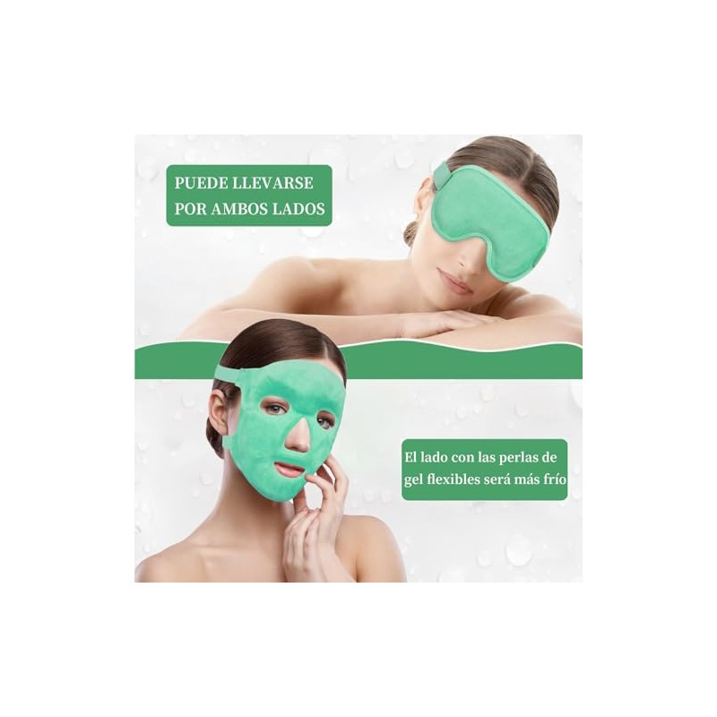 2PCS Máscaras de Hielo para Ojos y Cara, Mascarilla de