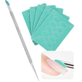 Cuticle Remover Pusher with 10 Sheet Sandpaper, Nail Tools Nail Care Kit, Stainless Steel Double Ended Cuticle Remover Trimmer, Nail Art Manicure Etching Tool