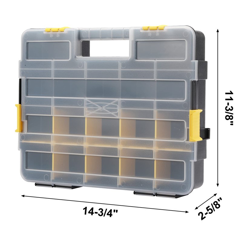 Mayouko Stackable Plastic Toolbox Organizer, Interlocking Small Parts Organizer, Compartment