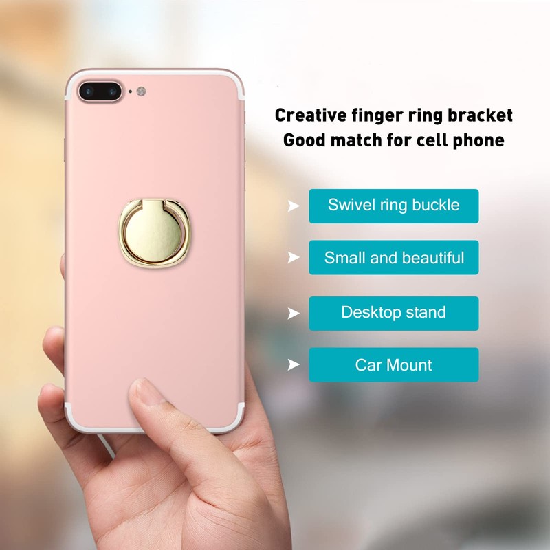 [2 Pack] Matte Rounded Corners Ultra-thin Cell Phone Ring Holder