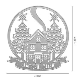 Christmas Metal Die Cuts House and Christmas Tree Crystal Ball Embossing Stencil Cutting Dies for Card Making Scrapbooking Paper Craft Album Stamps DIY Décor