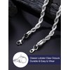 Bandmax 6MM Rope Chain Choker Necklace 18 Inch Hypoallergenic Waterproof