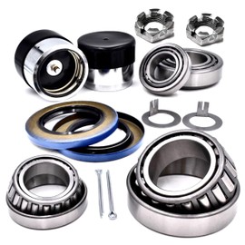2 Trailer Hub Rebuild Kits 1-1/4" & 1-3/4" 5200-7000lbs Axle Wheel Spindles 25580/25520, LM67048 / LM67010 - Greaseable Bearing Protectors, Cargo Utility, Landscape RV Mobile Home PopUp Landscaping