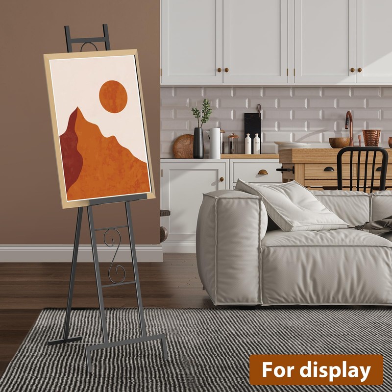 2 Pack Easel Stand for Sign, Metal Easels with Chain
