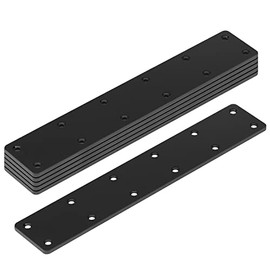 MOUNTAIN_ARK 6 Pack 11" Black Flat Mending Plate, Straight Connector, Carbon Steel, 11 Gauge
